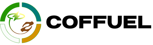 COFFUEL logo with a stylized coffee bean and circular design on a white background